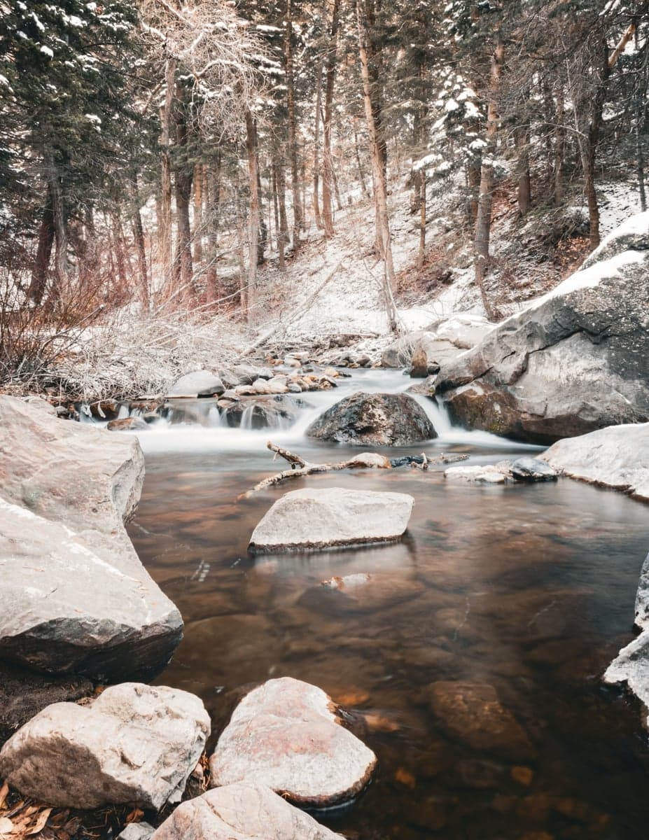Winter releases drop into the 50-75 CFS range and concentrate fish in the deeper slots. The fishing window is roughly 10am to 3pm, and the crowds mostly disappear.