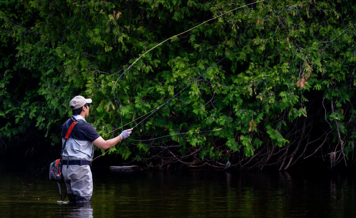 Working the seams on a mountain river - classic tailwater fly fishing technique