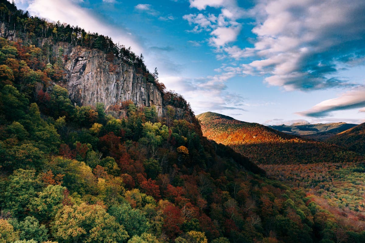 Fall foliage in New Hampshire's White Mountains -- September and October bring prime fishing conditions alongside peak color